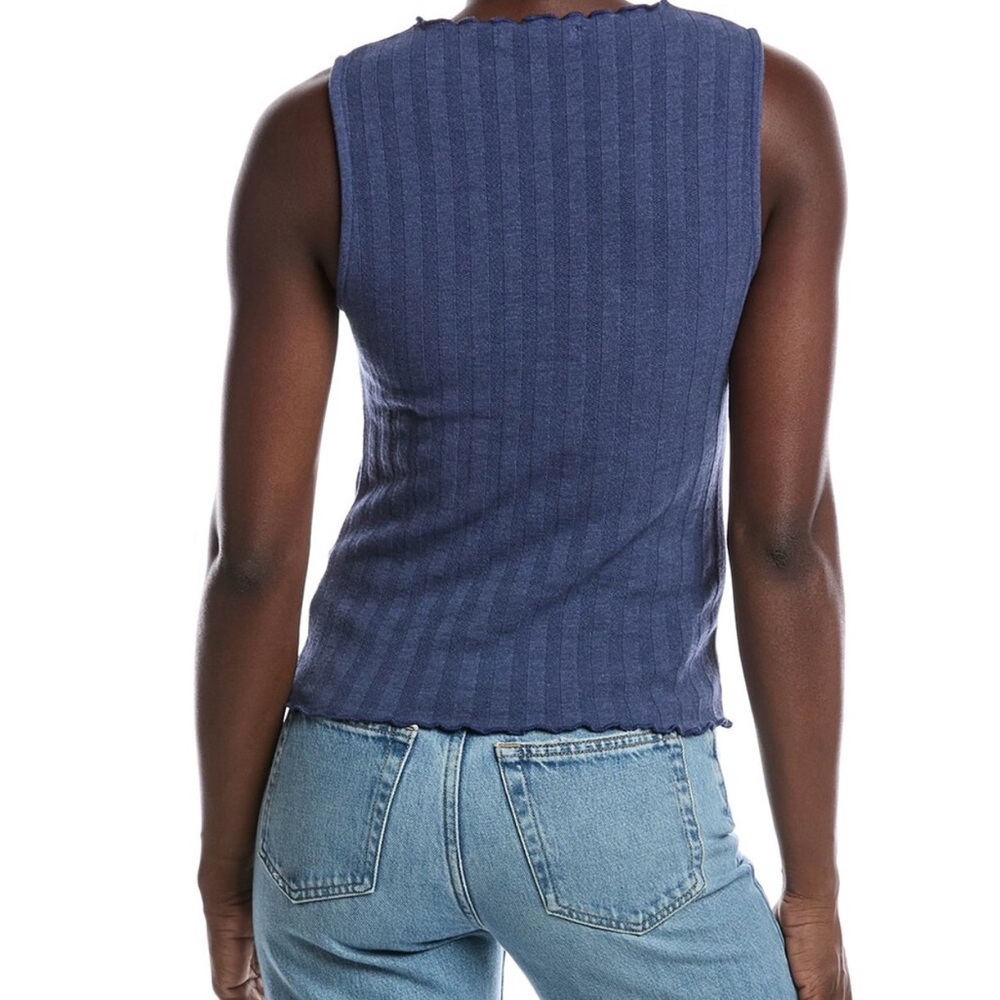 Project Social T Chasing You Funnel Neck Ribbed Sleeveless Top Made in the USA - Picture 2 of 3
